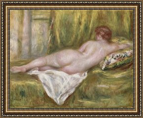 Bath Pastels Framed Paintings - Rest after the Bath by Pierre Auguste Renoir