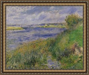Seine Framed Paintings - The Banks of the Seine Champrosay by Pierre Auguste Renoir