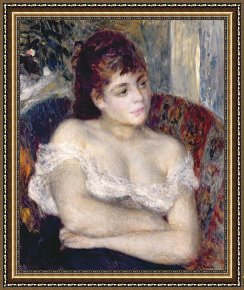 Woman with Cello Framed Prints - Woman in an Armchair by Pierre Auguste Renoir