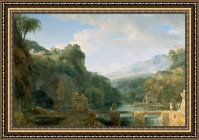 Four Boars in a Landscape Framed Paintings - Landscape of Ancient Greece by Pierre Henri de Valenciennes