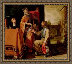 Execution Without Trial Under The Moorish Kings in Granada Framed Paintings - King David Handing the Letter to Uriah by Pieter Lastman