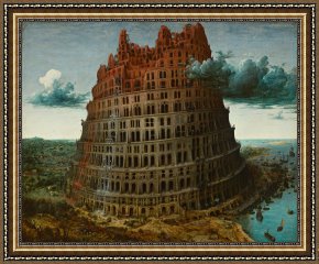 Babel Framed Prints - The Little Tower of Babel by Pieter the Elder Bruegel