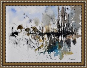 Watercolor Framed Prints - Abstract Watercolor 012130 by Pol Ledent
