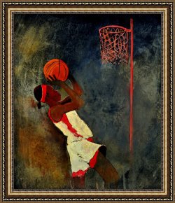 Pianist And Checker Players 1924 Framed Prints - Basketball Player by Pol Ledent