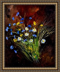 Wild Boar Framed Prints - Bunch O Wild Flowers by Pol Ledent