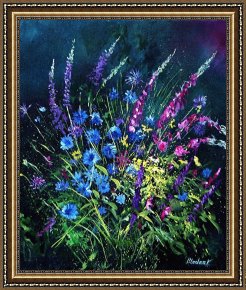 Wild Boar Framed Prints - Bunch Of Wild Flowers by Pol Ledent