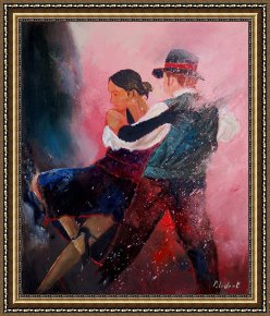 Pol Ledent Framed Prints - Dancing tango by Pol Ledent