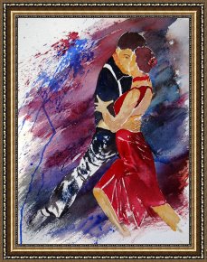 Pol Ledent Framed Prints - Dancing tango by Pol Ledent