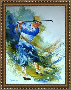 Pianist And Checker Players 1924 Framed Prints - Golf Player by Pol Ledent