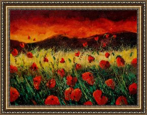Meadow Poppies IV Framed Prints - Poppies 68 by Pol Ledent