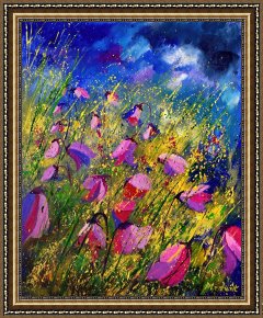Wild Boar Framed Prints - Purple Wild Flowers by Pol Ledent