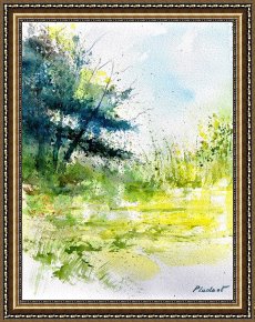 Watercolor Framed Prints - Watercolor 111141 by Pol Ledent