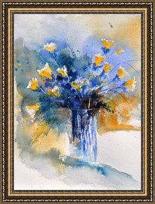 Watercolor Framed Prints - Watercolor 213012 by Pol Ledent