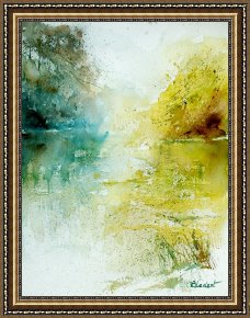 Watercolor Framed Prints - Watercolor 24465 by Pol Ledent