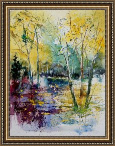 Watercolor Framed Prints - Watercolor 280809 by Pol Ledent