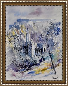Watercolor Framed Prints - Watercolor Dinant 110172 by Pol Ledent