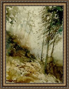 Watercolor Framed Prints - Watercolor Misty Atmosphere by Pol Ledent