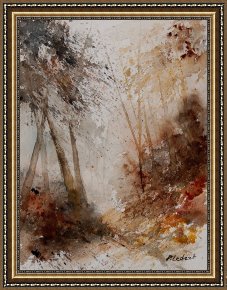 Watercolor Framed Prints - Watercolor Misty Path by Pol Ledent