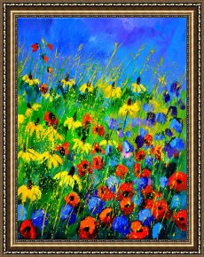 Wild Framed Prints - Wild Flowers 452180 by Pol Ledent