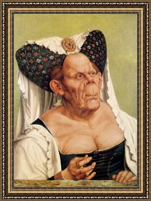 Woman with Cello Framed Prints - A Grotesque Old Woman by Quentin Massys