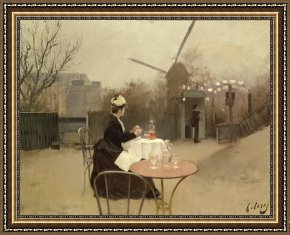 La Casa E I Papaveri Framed Prints - Eating Al Fresco by Ramon Casas i Carbo