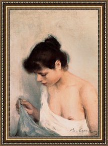 Bust Framed Prints - Study by Ramon Casas i Carbo