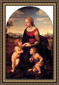 Raphael Framed Prints - La Belle Jardiniere by Raphael