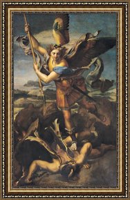 Raphael Framed Prints - Saint Michael Overwhelming the Demon by Raphael