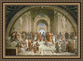 Raphael Framed Prints - School of Athens from the Stanza della Segnatura by Raphael