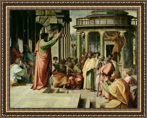 Raphael Framed Prints - St. Paul Preaching at Athens by Raphael