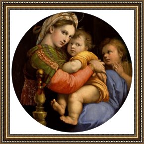 Raphael Framed Prints - The Madonna of The Chair by Raphael