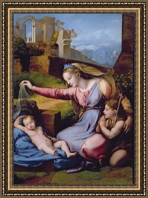 Raphael Framed Prints - The Madonna of the Veil by Raphael