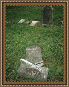 Raymond Gehman Framed Prints - Cemetery Plot with a Broken Headstone by Raymond Gehman