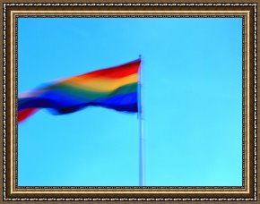 Hometown Pride Framed Prints - Gay Pride Rainbow Flag in Castro Area of San Francisco by Raymond Gehman