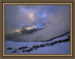 Over The Garden Wall Framed Prints - Snow And Clouds Fill The Valley at The Garden Wall in Logan Pass by Raymond Gehman