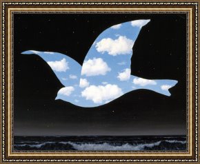 Untitled C.1951 Framed Paintings - The Kiss 1951 by rene magritte