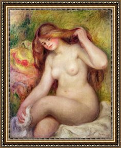 Nudes Framed Paintings - Nude by Renoir