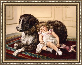 Wolfe Framed Paintings - Best Friends by Richard De Wolfe