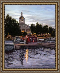 Wolfe Framed Paintings - Confederation Park by Richard De Wolfe