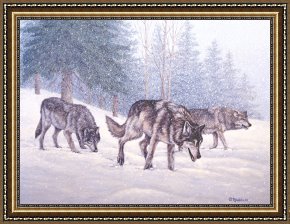 Wolfe Framed Paintings - Following the Scent by Richard De Wolfe