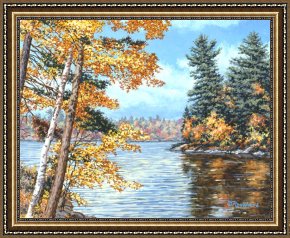 Golden Times Framed Prints - Golden Lake by Richard De Wolfe