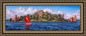 Wolfe Framed Paintings - Heart Island by Richard De Wolfe