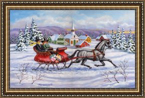 Wolfe Framed Paintings - Home For Christmas by Richard De Wolfe