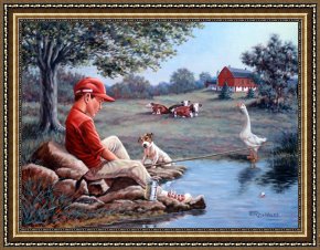 Wolfe Framed Paintings - Lost In Thought by Richard De Wolfe