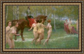 Unclothed Framed Paintings - The Knights Dream by Richard Mauch