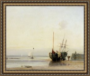 Richard Dadd Framed Prints - Calais Pier by Richard Parkes Bonington