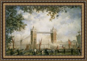 Tower of Babel Bible Illustration Framed Paintings - Tower Bridge - From the Tower of London by Richard Willis