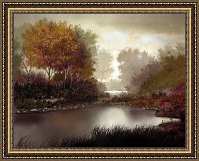 Water Framed Paintings - Fall Waters by Robert Foster