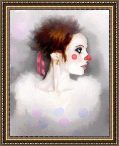 Robert Framed Prints - Lady Clown by Robert Foster