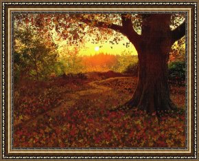 Leaves Framed Paintings - Tree Leaves by Robert Foster
